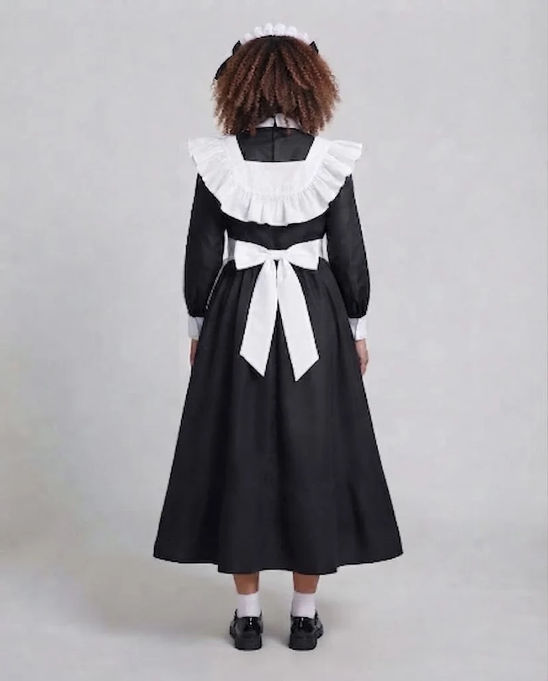 Damen Kostümkleid mit Rüschendetails und eleganten Accessoires Drune