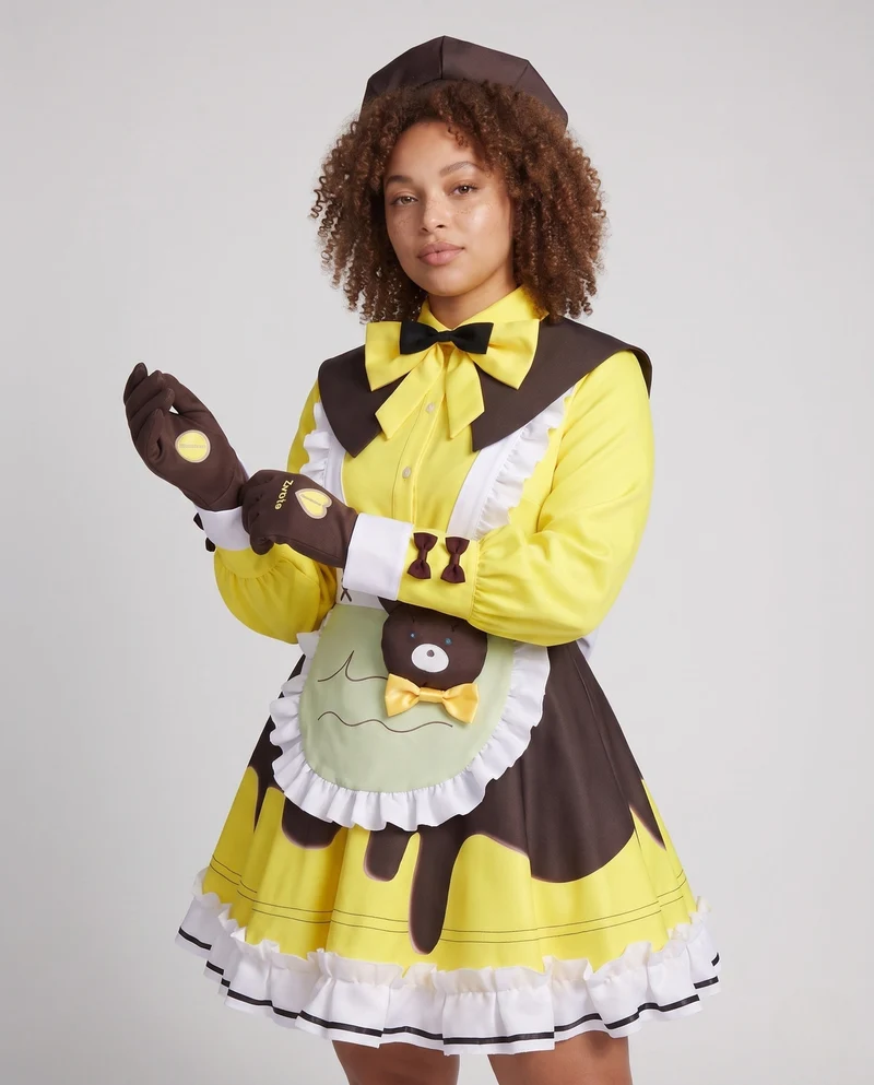 Damen Kostümkleid mit Tiermotiven und verschiedenen Accessoires Drune