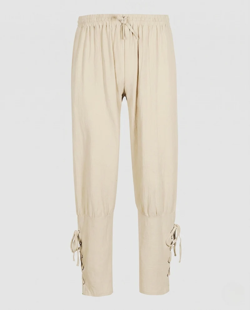 Damen Casual Chino-Hose mit verstellbaren Knöchelriemen Drune
