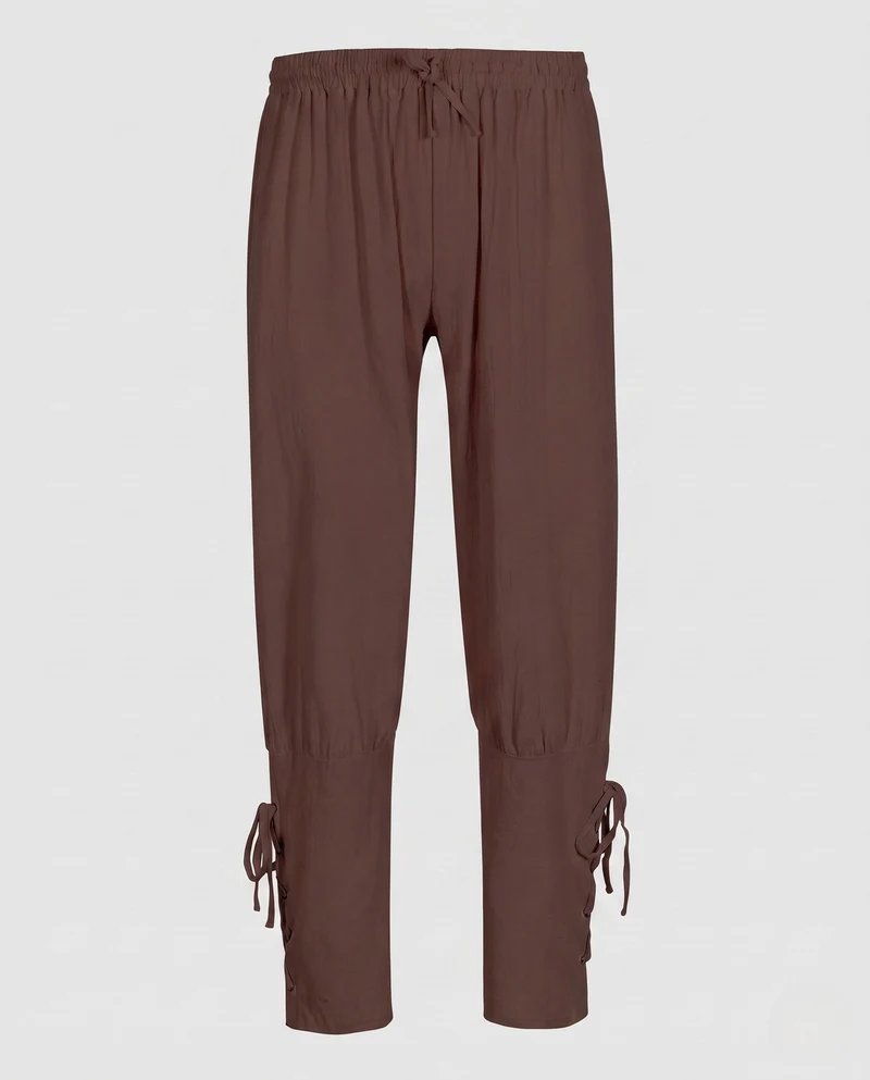 Damen Casual Chino-Hose mit verstellbaren Knöchelriemen Drune