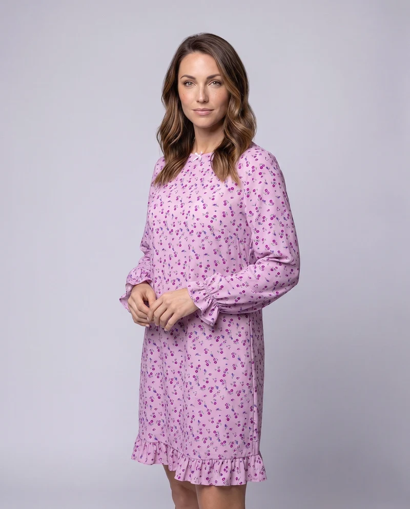Damen Freizeit Blumen Kleid mit Rüschendetails Drune