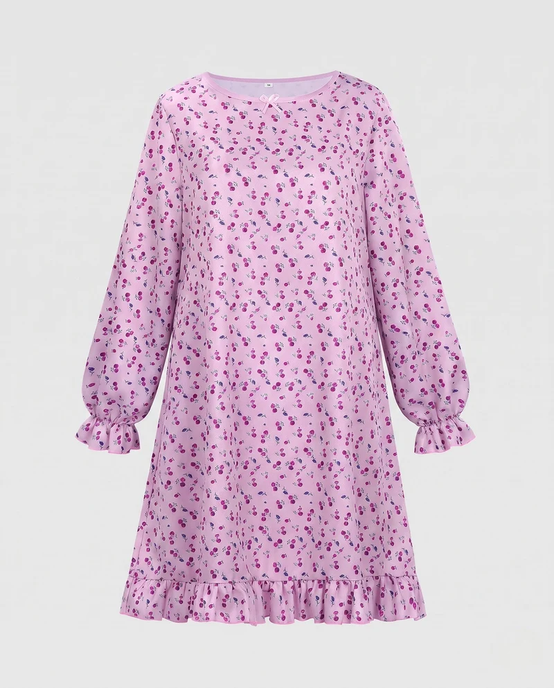 Damen Freizeit Blumen Kleid mit Rüschendetails Drune