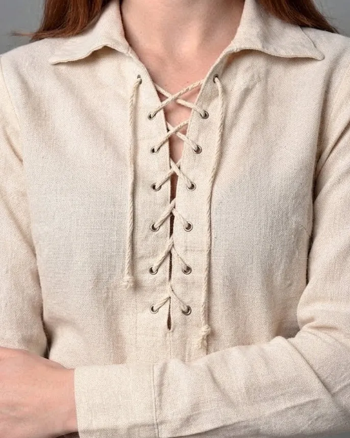 Damen Freizeit Langarmshirt mit Kordelzug Drune