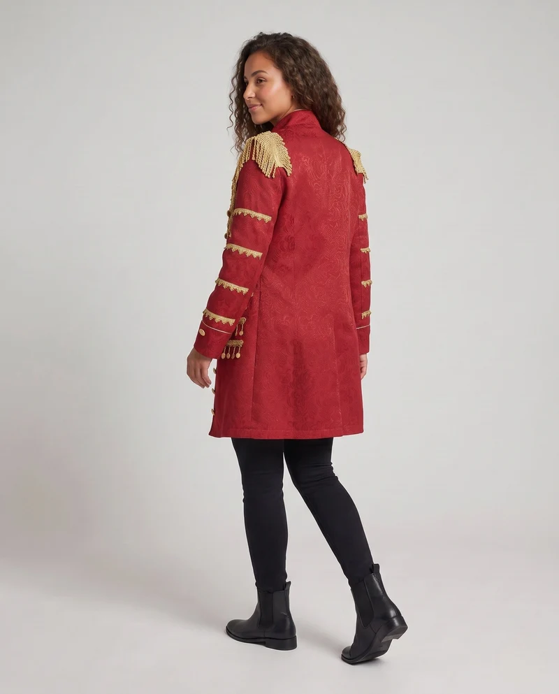 Damen Militärisch Inspirierter Langer Blazer Drune