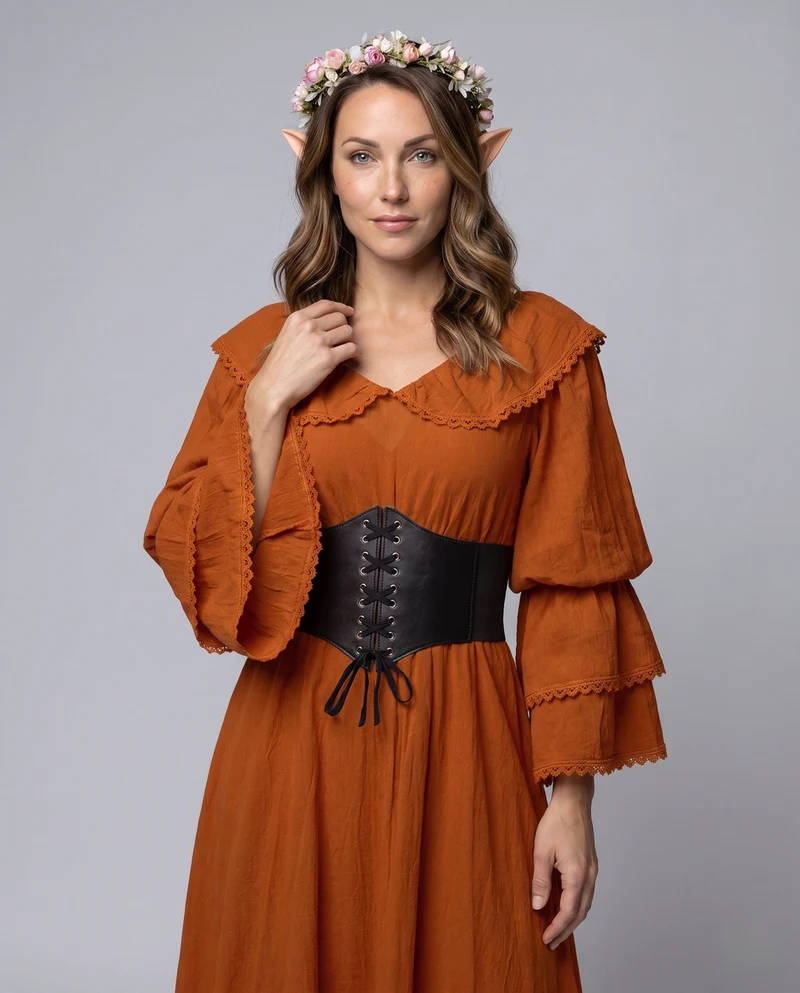 Romantisches Maxikleid für Frauen mit Rüschendetails Drune