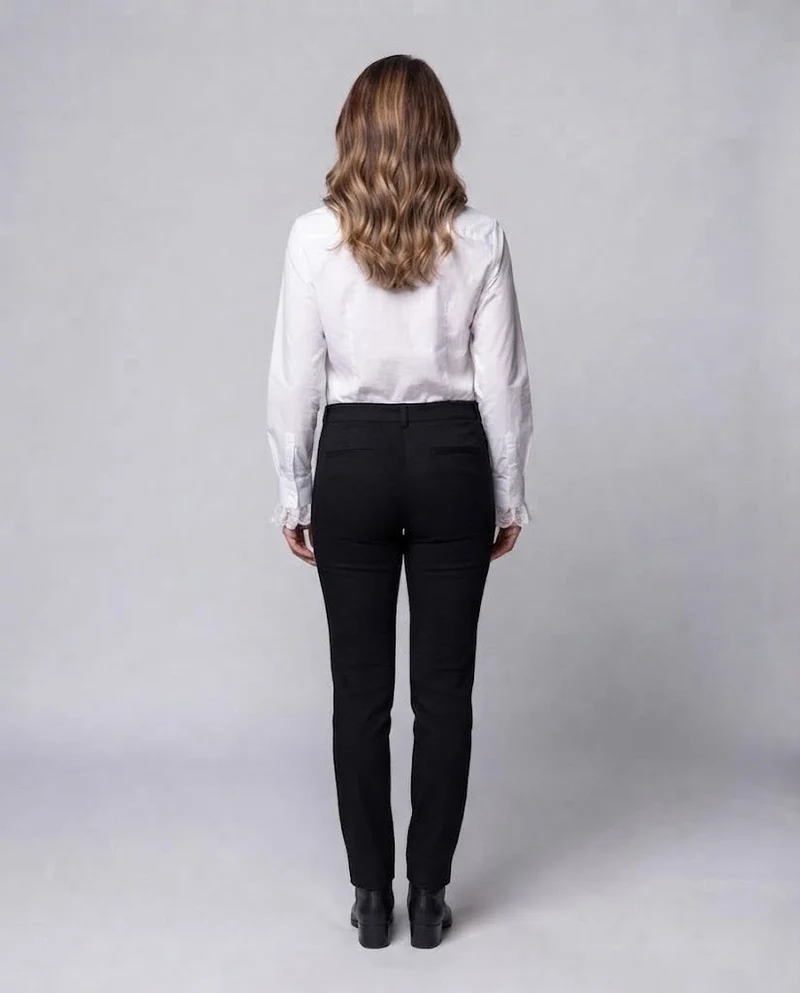 Damen Rüschbluse mit eleganten Ärmelaufschlägen Drune