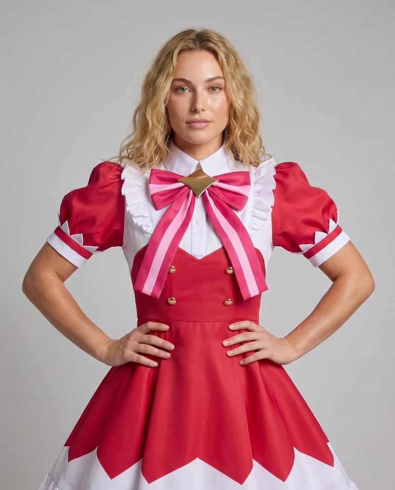 Damen stilvolles Cosplay-Kleid mit eleganten Rüschen und auffälligen Details Drune
