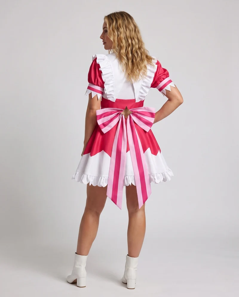 Damen stilvolles Cosplay-Kleid mit eleganten Rüschen und auffälligen Details Drune