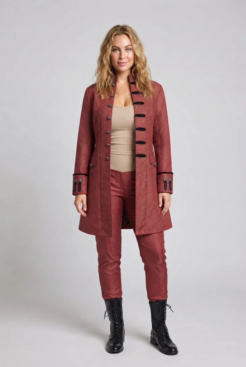 Damen stilvolles, elegantes Weste mit luxuriösen Verzierungen und asymmetrischem Schnitt Drune