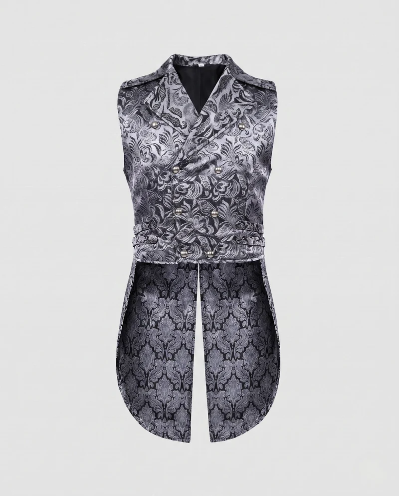 Damen stilvolles, elegantes Weste mit luxuriösen Verzierungen und asymmetrischem Schnitt Drune