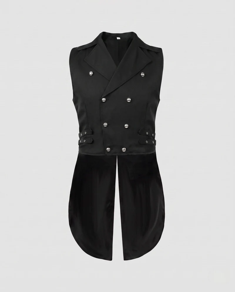 Damen stilvolles, elegantes Weste mit luxuriösen Verzierungen und asymmetrischem Schnitt Drune