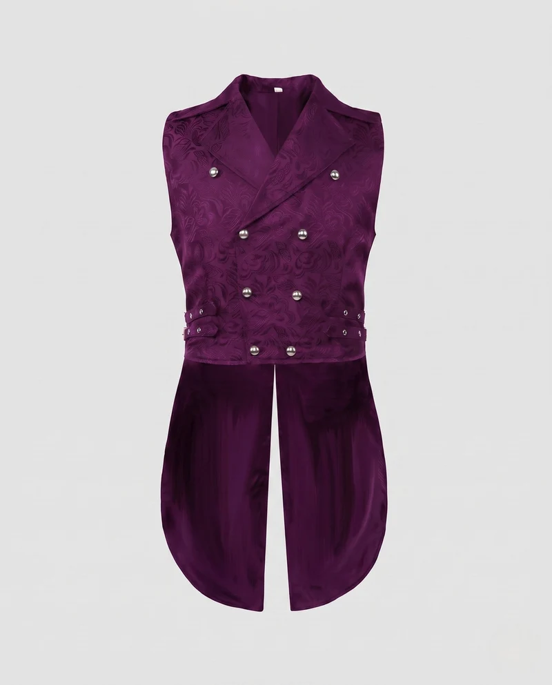 Damen stilvolles, elegantes Weste mit luxuriösen Verzierungen und asymmetrischem Schnitt Drune