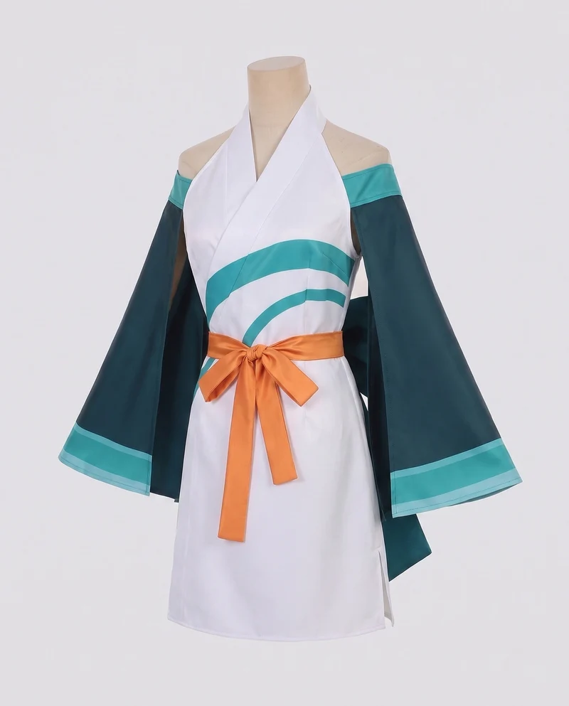 Damen traditionelle Kimono-Kleid mit blühenden Akzenten und fließenden Ärmeln Drune