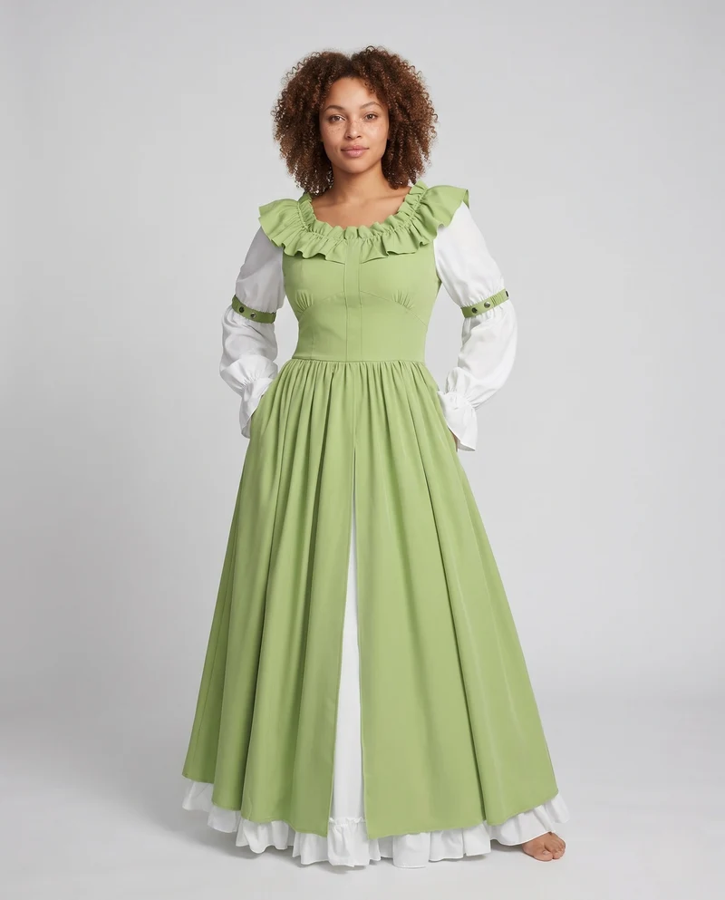 Frauen Vintage Maxi Kleid Drune