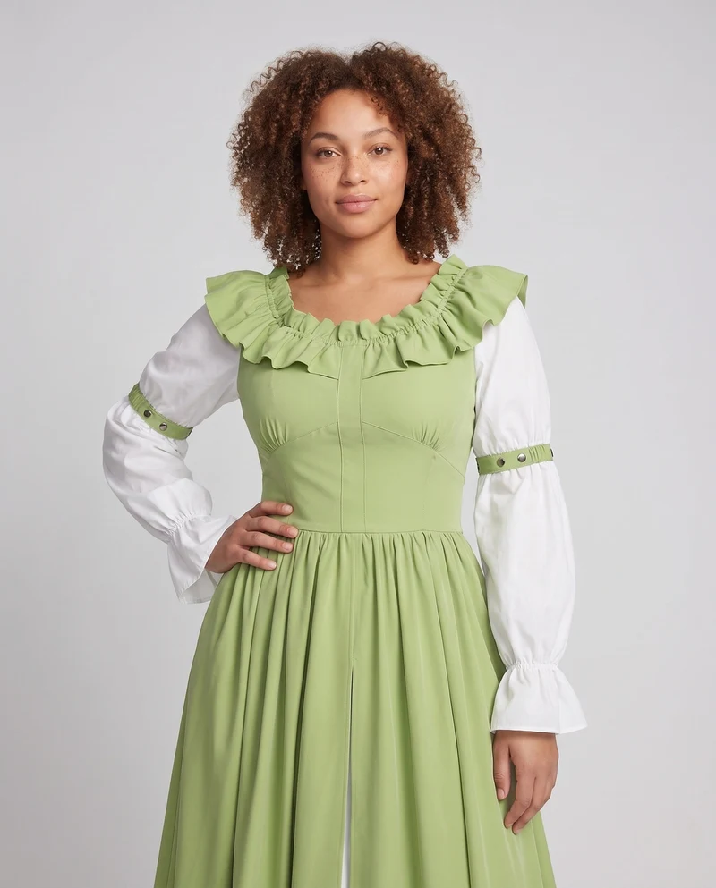 Frauen Vintage Maxi Kleid Drune