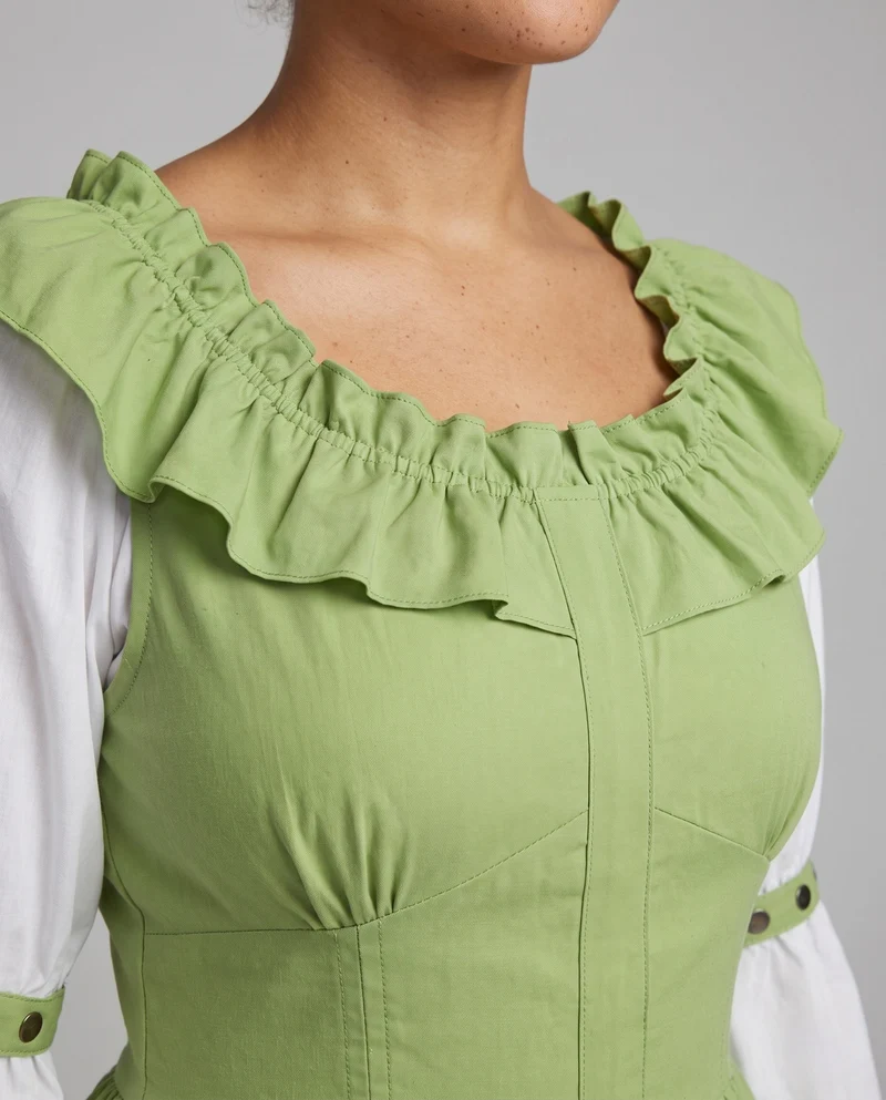 Frauen Vintage Maxi Kleid Drune