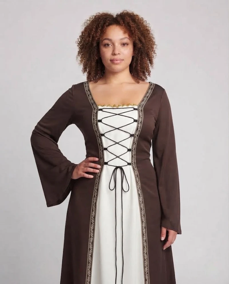 Damen elegante mittelalterliche Kleidung mit schimmernden Akzenten Drune