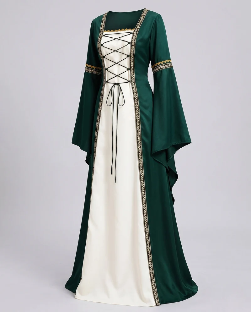 Damen elegante mittelalterliche Kleidung mit schimmernden Akzenten Drune