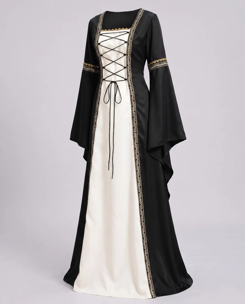 Damen elegante mittelalterliche Kleidung mit schimmernden Akzenten Drune