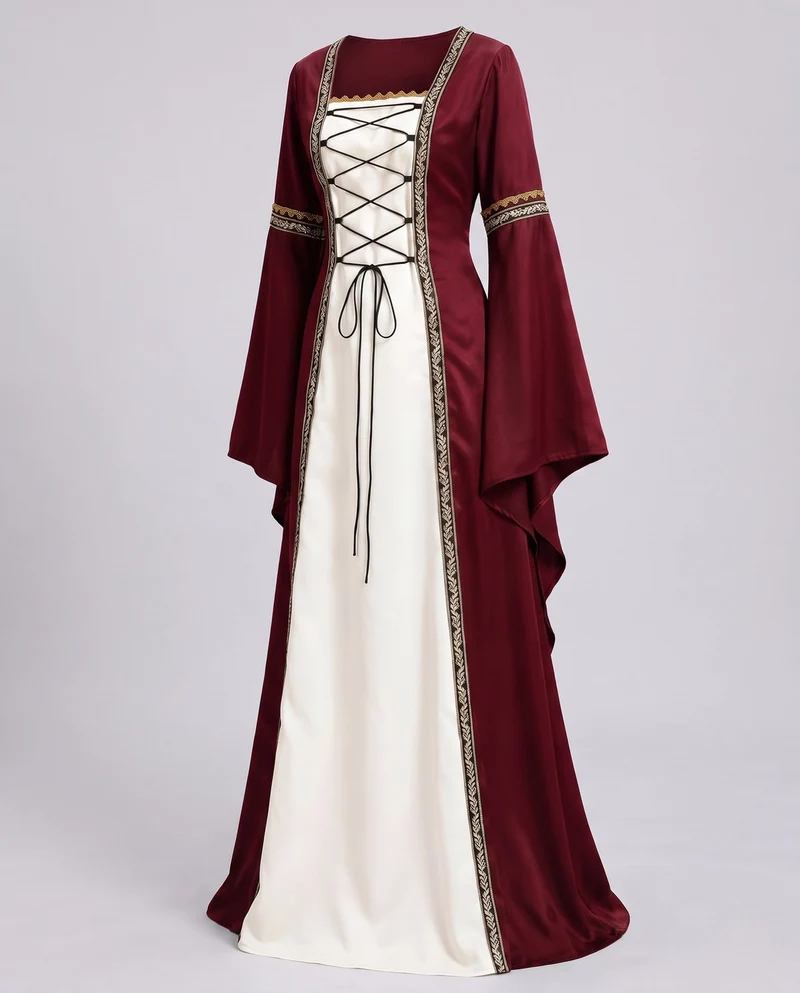 Damen elegante mittelalterliche Kleidung mit schimmernden Akzenten Drune