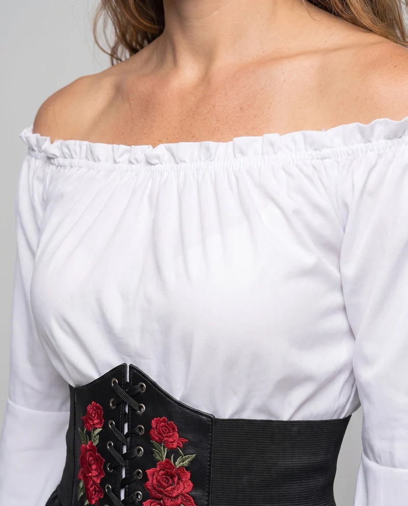 Damen Historisches Kostüm mit Volantrock und Fitted Bodice Drune