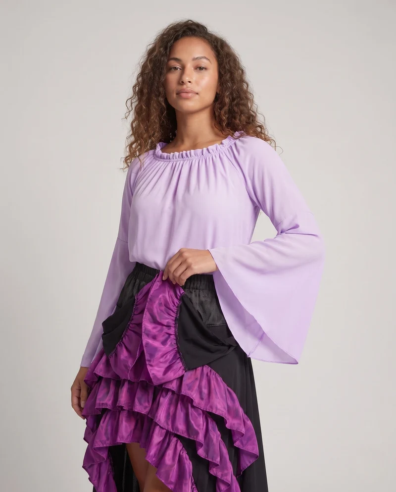 Frauen Historisches Rüschkleid mit Eleganter Korsage und Ausgestellt Rock Drune