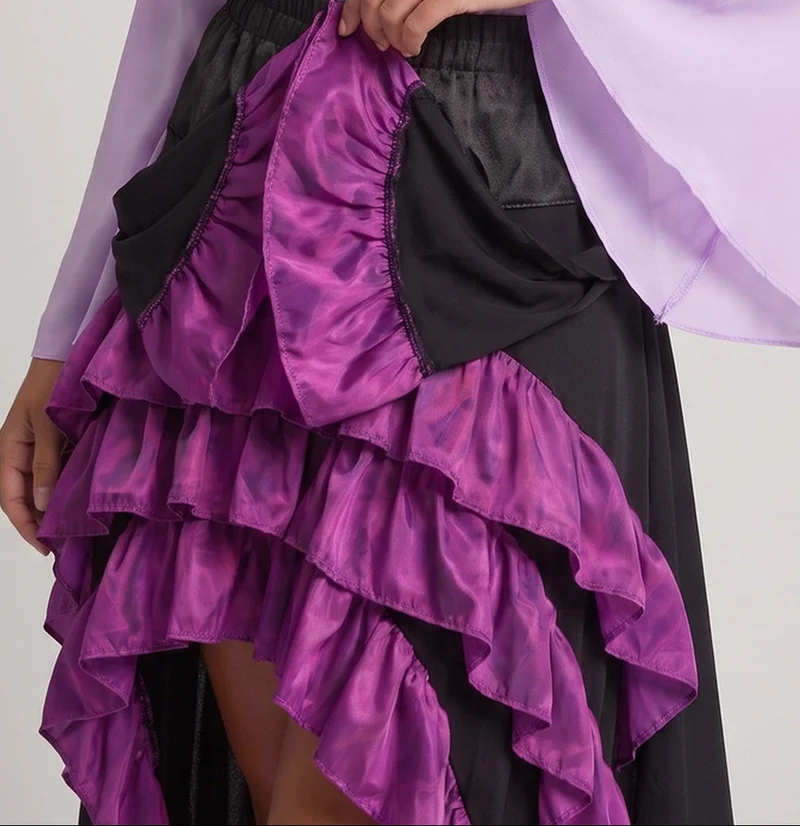 Frauen Historisches Rüschkleid mit Eleganter Korsage und Ausgestellt Rock Drune