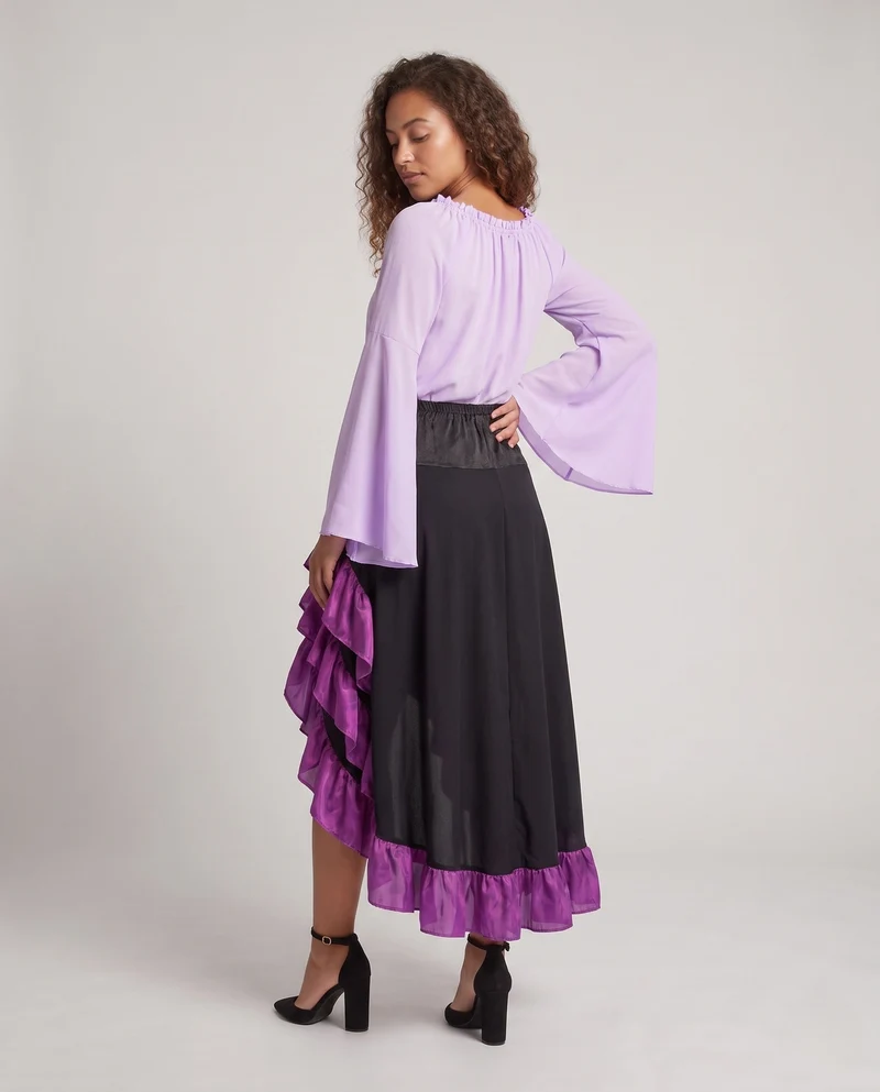 Frauen Historisches Rüschkleid mit Eleganter Korsage und Ausgestellt Rock Drune