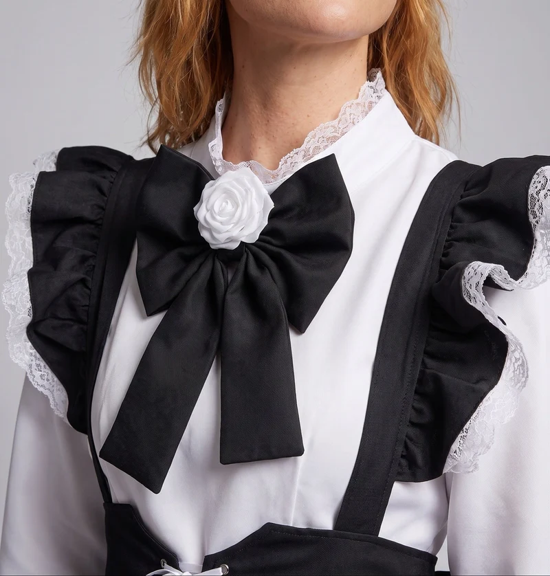 Damenkostüm als elegante Dienstmädchen mit Rüschen und Schleifen Drune