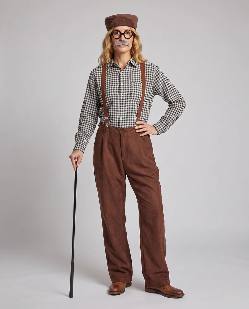 Damen Freizeit-Hosen mit verstellbaren Trägern und eleganten Details Drune