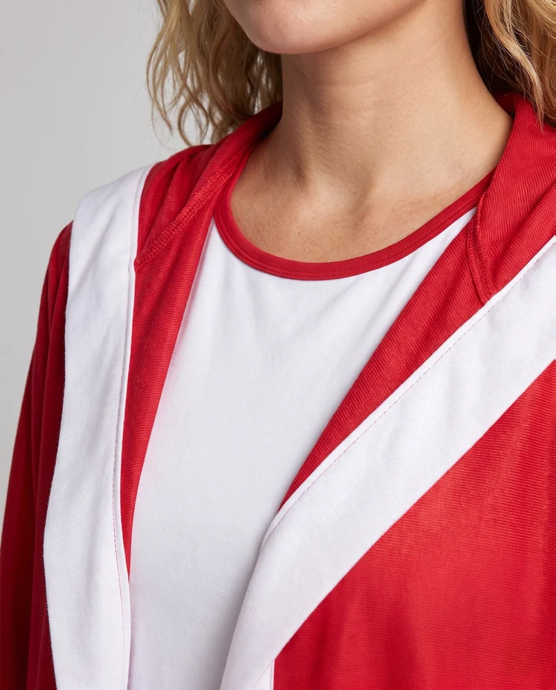 Damen Sport Boxer Kostüm mit Kapuze und glänzenden Akzenten Drune