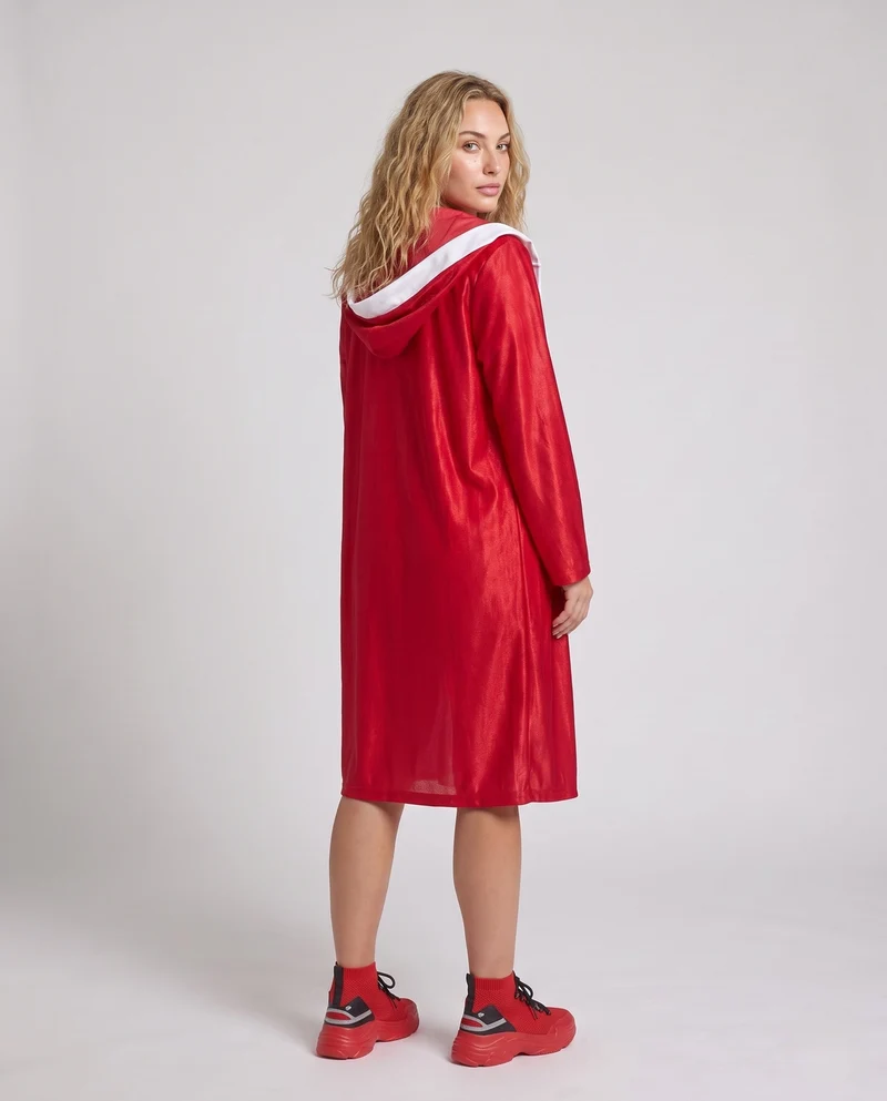 Damen Sport Boxer Kostüm mit Kapuze und glänzenden Akzenten Drune