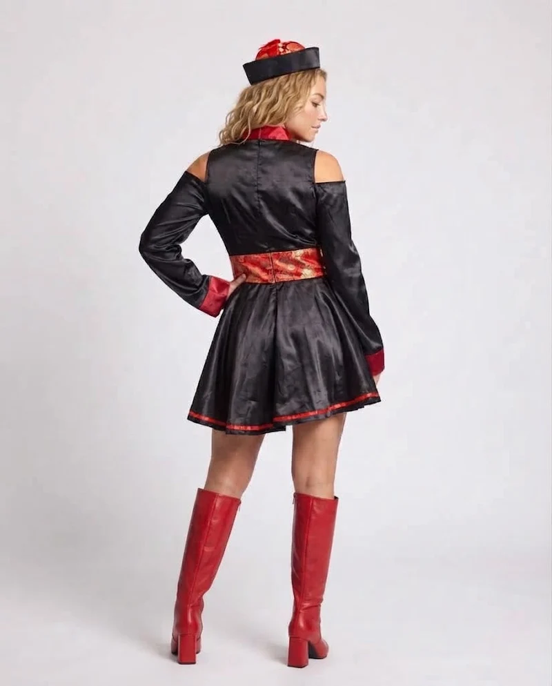 Damen Stylisches Kostüm im asiatischen Design mit eleganten Details Drune