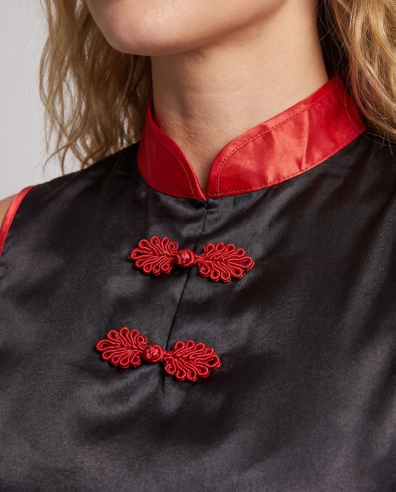 Damen Stylisches Kostüm im asiatischen Design mit eleganten Details Drune