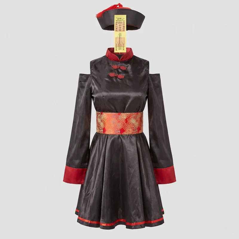 Damen Stylisches Kostüm im asiatischen Design mit eleganten Details Drune