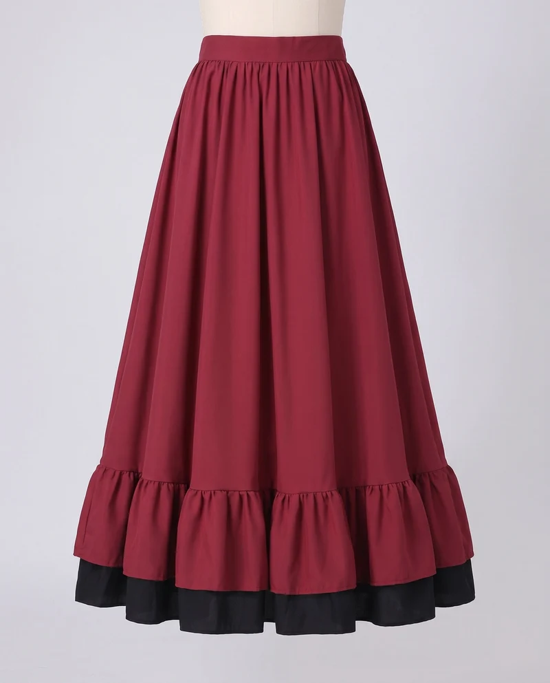 Damen Stylisches Langarmkleid mit Rüschen und Gürtel Drune