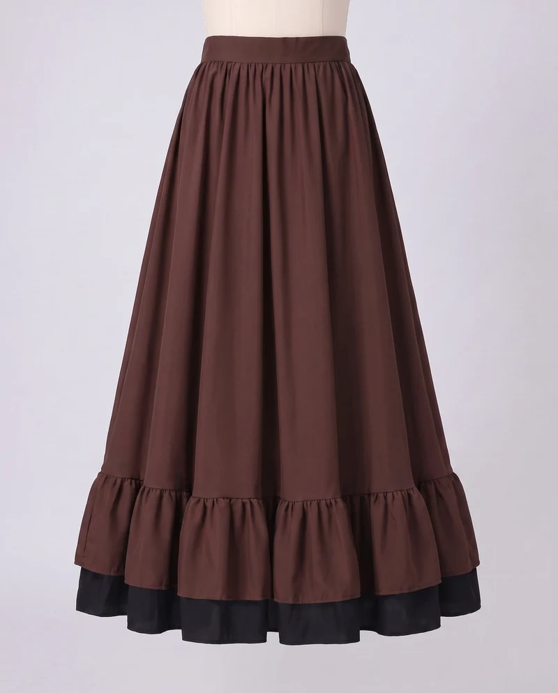 Damen Stylisches Langarmkleid mit Rüschen und Gürtel Drune