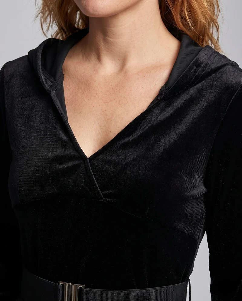 Damen Tierkostüm mit Kapuze und Pfotenhandschuhen Drune