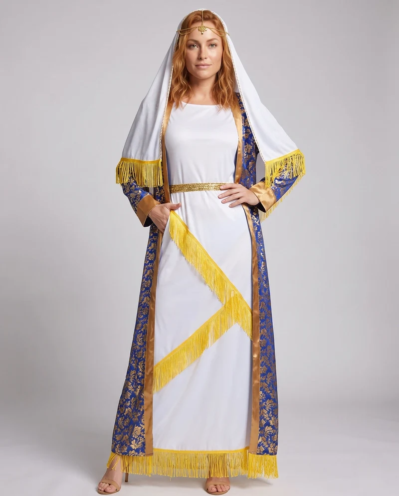 Frauen traditionellen arabischen Kostüm mit Fransen geprägtem Design und eleganter Überlagerung Drune