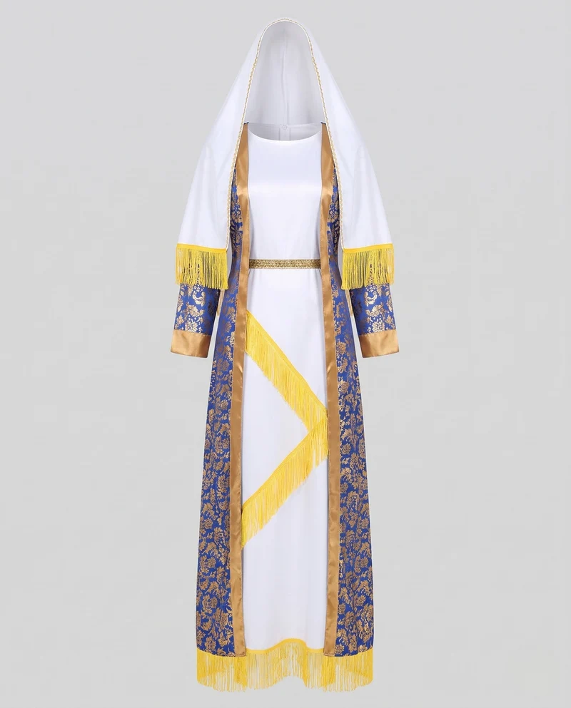 Frauen traditionellen arabischen Kostüm mit Fransen geprägtem Design und eleganter Überlagerung Drune