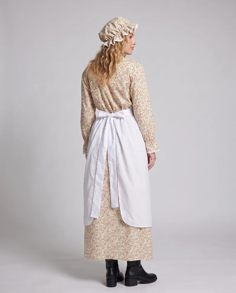 Frauen traditionelle Bauernkleid mit Rüschendetails und Blumenmuster Drune