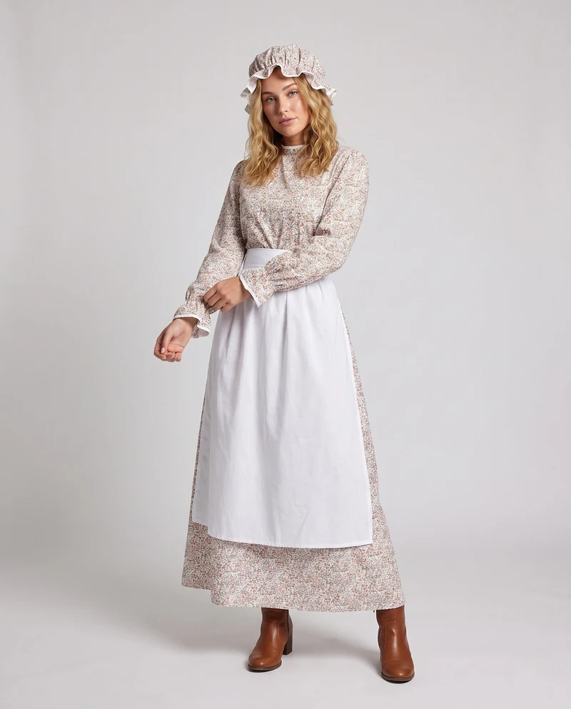 Damen traditionelles Bauernhauskleid mit passendem Kopftuch Drune