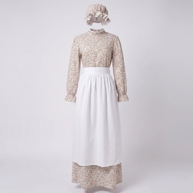 Damen traditionelles Bauernhauskleid mit passendem Kopftuch Drune