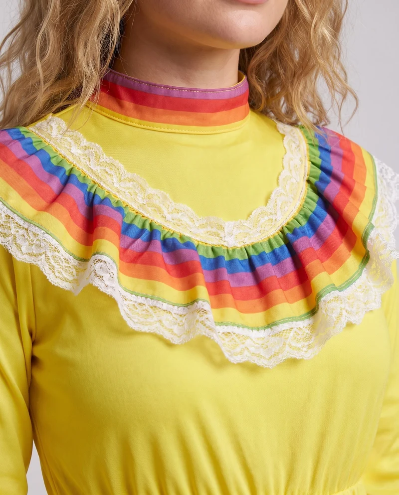 Frauen Traditionelles Mexikanisches Kleid mit Buntakzenten Drune