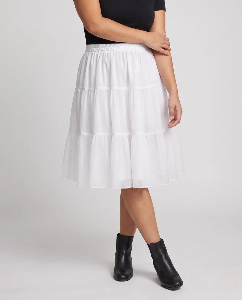 Damen-Tüllrock mit schwingendem Design und dekorativem Taillenbund Drune