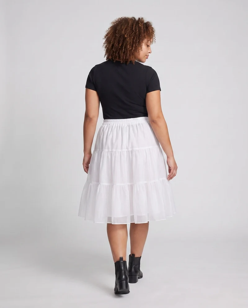 Damen-Tüllrock mit schwingendem Design und dekorativem Taillenbund Drune