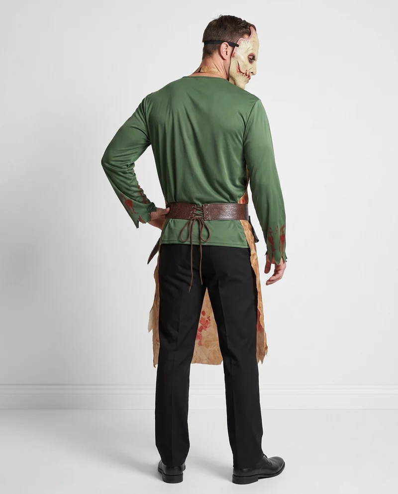 Männer Creepy Metzger Kostüm mit blutigem Schürzen-Design Drune