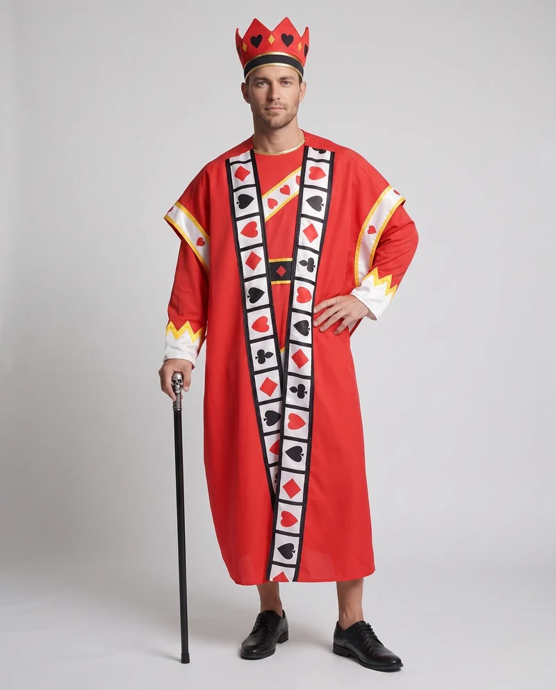 Herren Royal Kostüm mit aufwändigem Umhang und Krone Drune