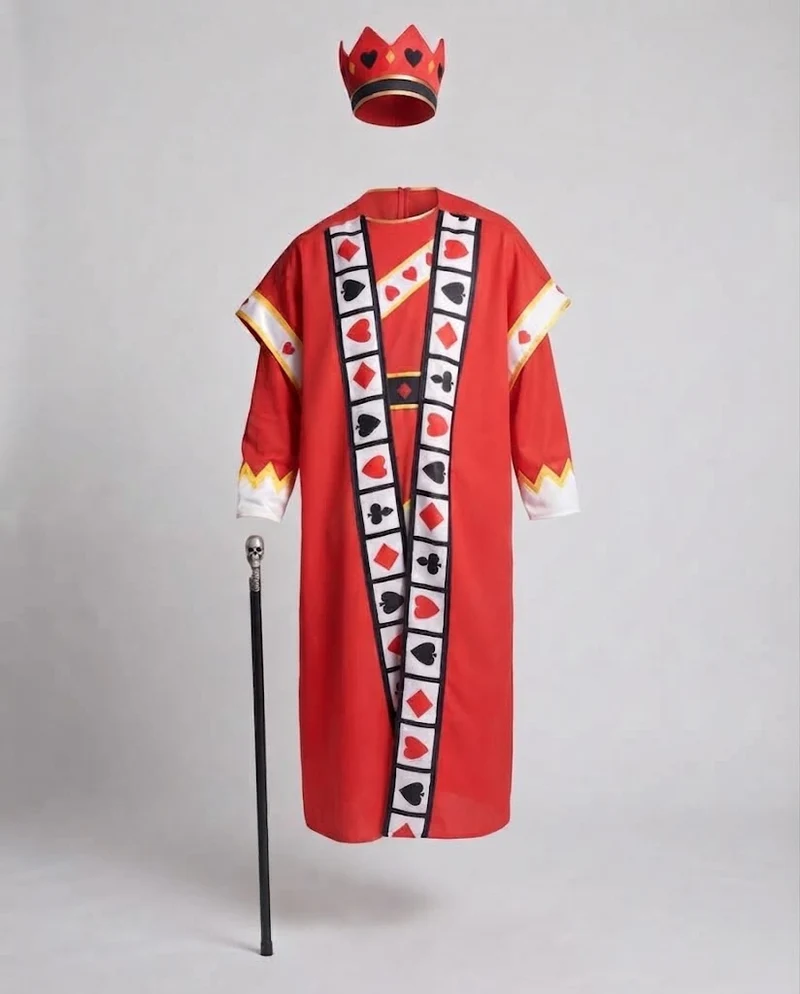 Herren Royal Kostüm mit aufwändigem Umhang und Krone Drune