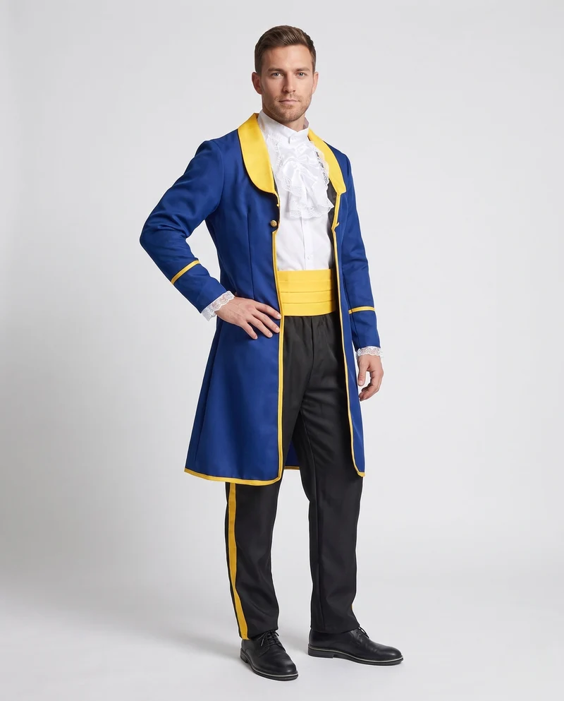 Herrenanzug als eleganter Adliger mit Frack und ausgefallener Rüschenshirt Drune